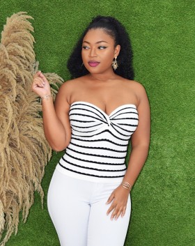 WEEKEND FUN STRIPE TUBE TOP