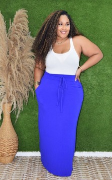 ARIANNA DRAWSTRING MAXI SKIRT PLUS