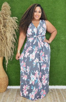HOLLY TWIST FLORAL MAXI DRESS PLUS