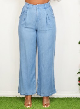 URBAN FLOW DENIM WIDE LEG PANTS