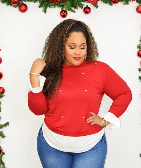 NAUGHTY AND NICE DOUBLE LAYER TSHIRT PLUS