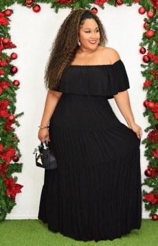 DAYDREAMER OFF SHOULDER LAYERED MAXI DRESS PLUS GRAND BAZAAR