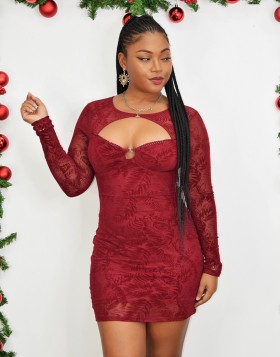VELVET TENSION MESH MINI DRESS GRAND BAZAAR