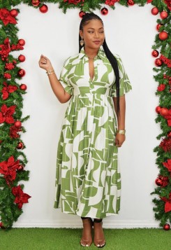 TIMELESS MOTION ABSTRACT SHIRT DRESS