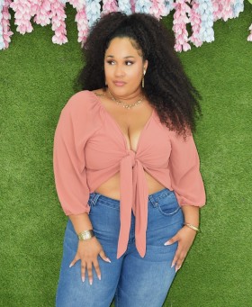 BREEZY CONFIDENCE TIE FRONT TOP PLUS GRAND BAZAAR