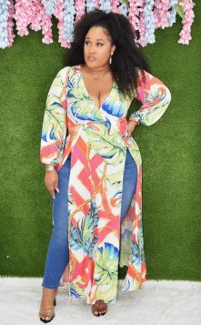 ON THE ISLANDS HIGH SLIT TOP PLUS