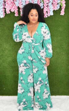 CALM AND COLLECTED FLORAL JUMPSUIT PLUS GRAND BAZAAR