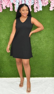 REMI RIBBED SLEEVELESS DRESS