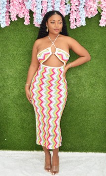 ALWAYS HAPPY KNIT CUT OUT MAXI DRESS