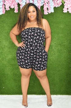 KRISSA FLORAL TUBE ROMPER PLUS