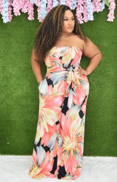 SCARLET WIDE LEG TUBE JUMPSUIT PLUS