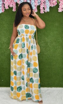 PRETTY IN POLKA DOT TUBE JUMPSUIT