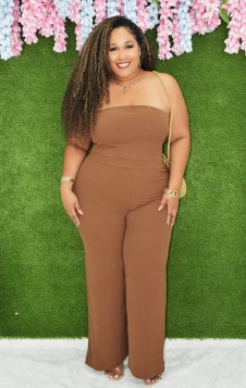 JUST BECAUSE OPEN BACK JUMPSUIT PLUS