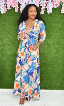 VALERIE VIBRANT WRAP MAXI DRESS