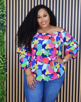 BRUNCH WITH US OFF SHOULDER TOP PLUS