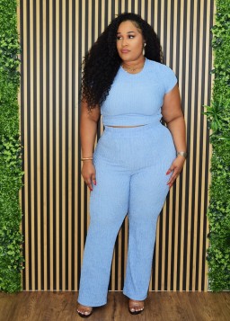 FLY WITH ME TEXTURED PANT SET PLUS GRAND BAZAAR