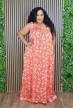 CITRUS ONE SHOULDER MAXI DRESS PLUS