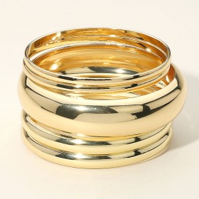 5PCS - Metal Multi Layered Bangle Bracelets GRAND BAZAAR
