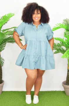MARRIE LAYERED SHIRT DRESS PLUS