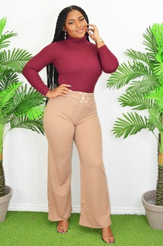 STRETCHY WIDE LEG PANTS