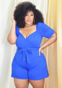 PRETTY PUFF SLEEVE ROMPER PLUS
