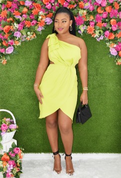 FLIRTY AFFAIR ONE SHOULDER DRESS GRAND BAZAAR